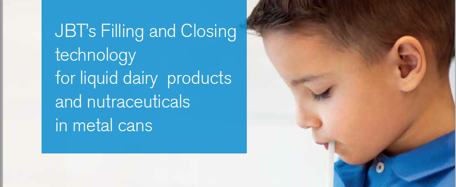 JBT’s Filling and Closing technology for liquid dairy products and nutraceuticals in metal cans